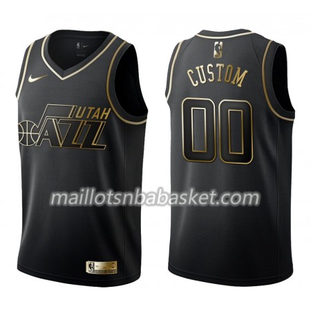 Maillot Homme Utah Jazz Personnalisable Nike Noir Gold Edition Swingman